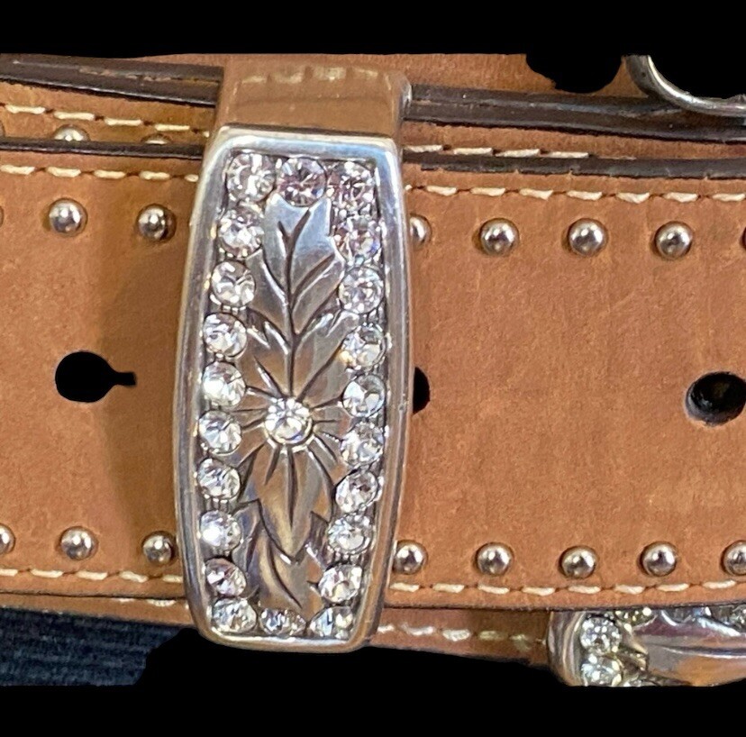 Nocona Genuine Leather Rhinestone Studded Bling Western Wide  display picture 1