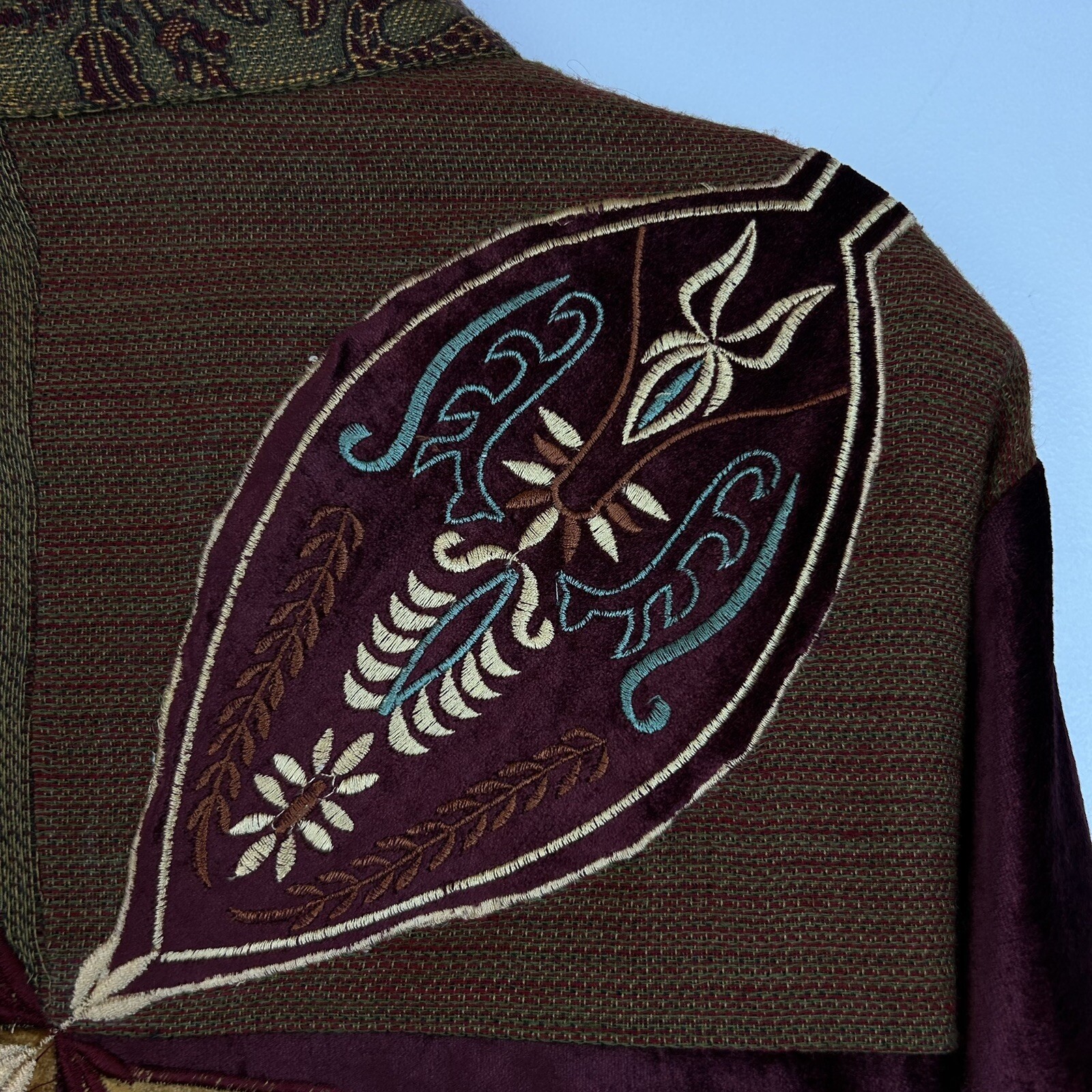 Blazer Womens XL Jacket Patchwork Cottagecore Mul… - image 8