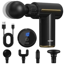 Massage Gun Percussion Massager Deep Tissue Muscle Relax With 4 Replace Heads