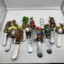 Novelty Cheese Knife Spreader Holiday Animal Fruit Stainless Steel Lot 12