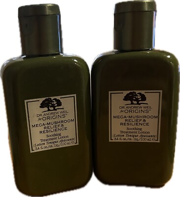 NEW LOT of 2 Origins Mega Mushroom Relief Resilience Soothing Lotion 3.4 oz.
