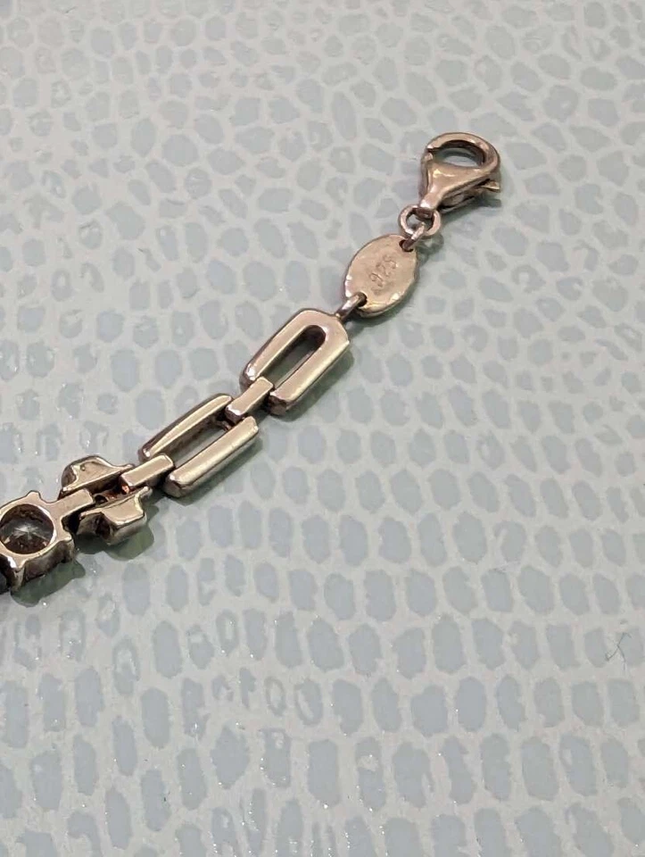 FOSSIL Damenarmband 925 Silber mit Herz & Kreuz Zirkonia 19 cm - Bild 2 von 4