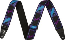 Fender Neon Monogrammed Strap Purple and Blue Gitarre Bass Gurt 2" Polyester