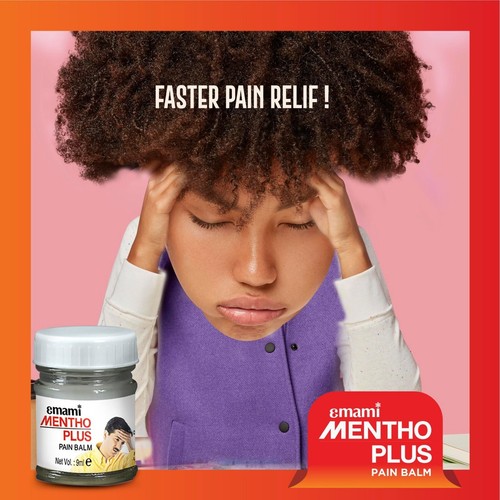 4X Emami Mentho Plus Balm, 8 ml Instant relief from Headache, Backache, Sprains - Picture 9 of 9