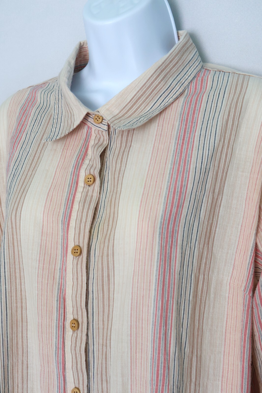 SOLITAIRE Multi-stripe Button Down Shirt Tunic Bl… - image 6