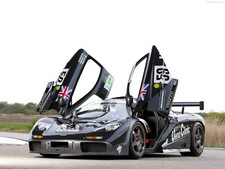 Cars 1995 gtr mclaren f 1 race racing Desk Mat Stitched