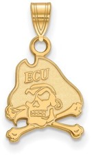 10K Yellow Gold East Carolina University Small Pendant by LogoArt (1Y002ECU)