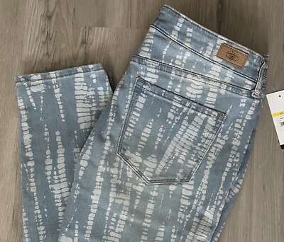 New Sofia Skinny Women s Light Blue Print  Mid-Rise Skinny Fit Ankle Jeans Sz.12