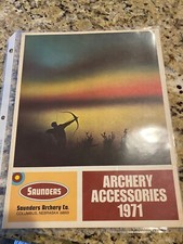 Folleto vintage de catálogo de tiro con arco Saunders 1971