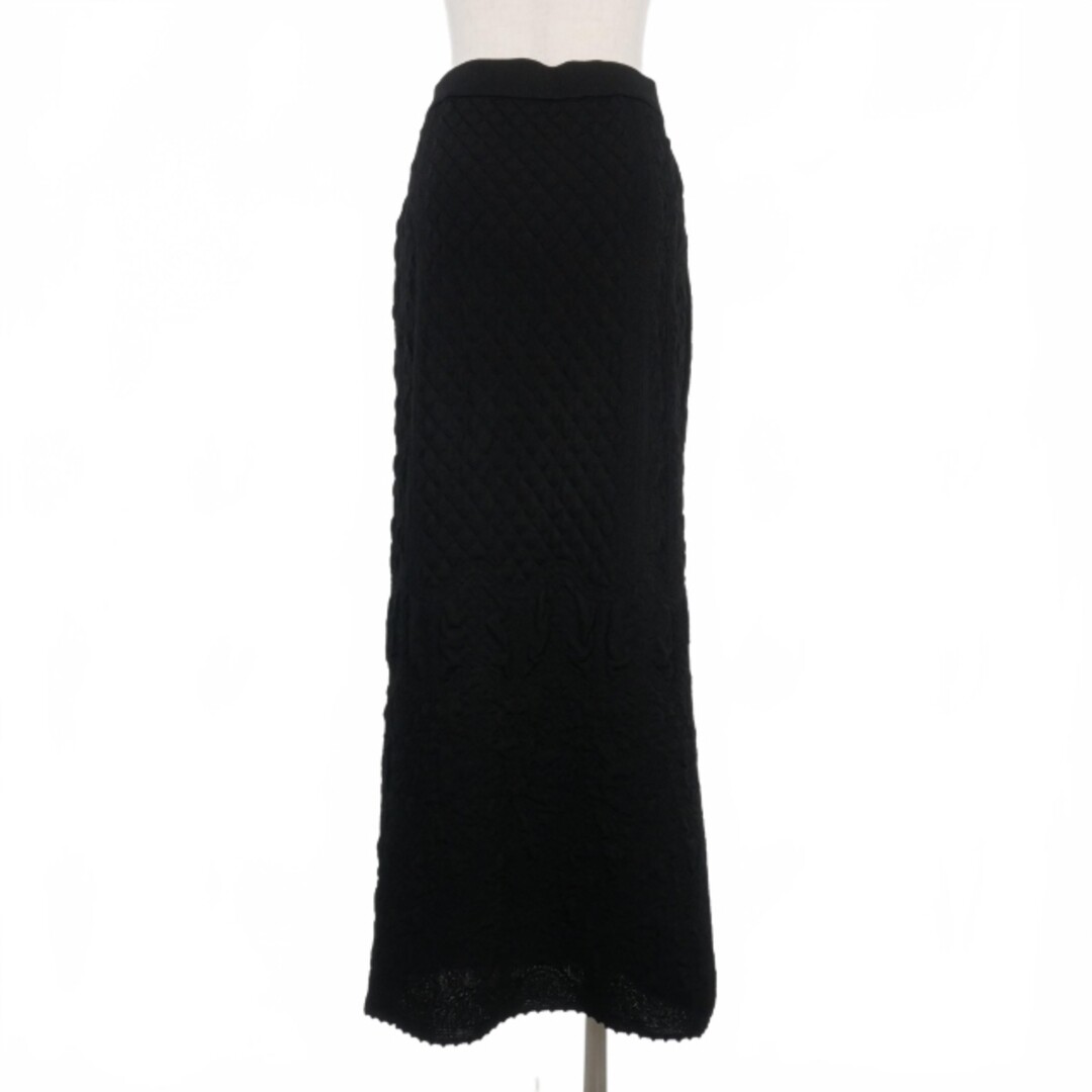 Mame Kurogouchi 23AW Floral Jacquard Knit Skirt 3 Black