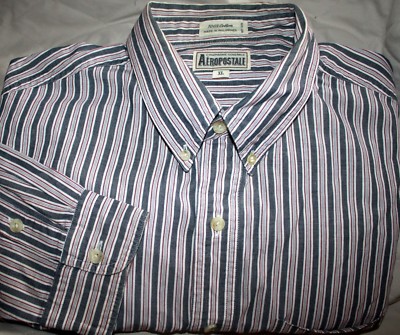 Chemise Homme Aeropostale 100% Coton à Rayures - Taille XL - Occasion Très Bon État - Modèle Boutonnée