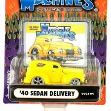 1940 SEDAN DELIVERY TRUCK 1/64 '40 MUSCLE MACHINES GROCERY GETTERS 1:64 YELLOW