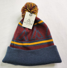 Alpine Design Womens Retro Mountain Tawny Port Maroon Beanie One Size Fits