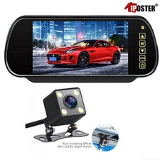 7'' Car Rear View Mirror Monitor Reverse HD 4LED Backup Camera Parking System