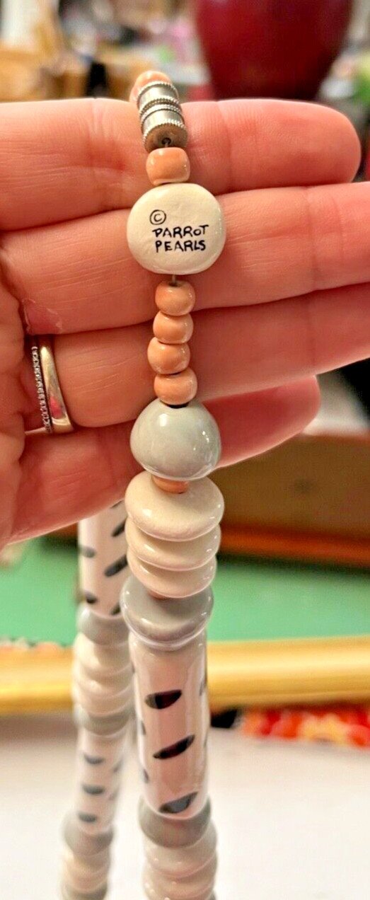 Candace Loheed Beaded Ruby Z Necklace - Parrot Pe… - image 2