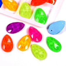 Neon stones Strass Sew On Flat back Crystal Glass Rhinestone TearDrop Jewelry 