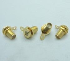 10 PCS Gilded RF SMA female plug Coaxial Adapter Chassis Panel mount Soldering