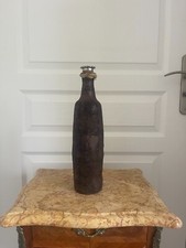 Ancienne Bouteille Carafe Liqueur Calva en Grès FAIT MAIN XXème