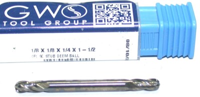 GWS 5241250BN 1/8'' 1/8'' Shank 4 Flute Double End Carbide Ball End Mill