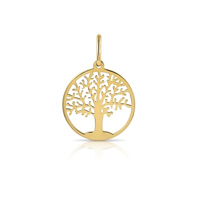 14K Real Solid Yellow Gold Tree of Life Amulet Pendant Charm Necklace 18 in