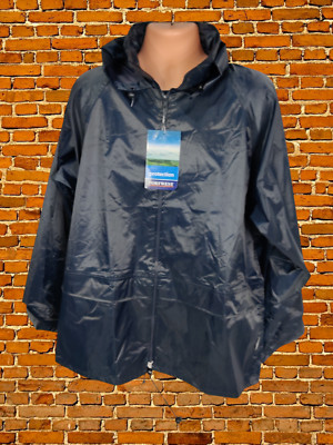 NEU MIT ETIKETT HERREN PORTWEST GRÖSSE UK LARGE MARINEBLAU LEICHTE REGENJACKE MANTEL VERDECKTE KAPUZE REISSVERSCHLUSS