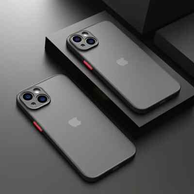 Mattes Armor Case iPhone X bis 16 E Pro Max Transparent, Stoßdämpfer, Hartschutz
