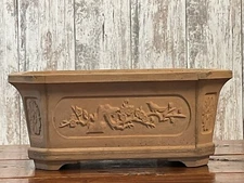Large Rectangular Concrete Bonsai Pot 13.75” X 10” X 5.5” color “Terra Cotta”