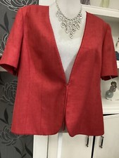 Jacques Vert Red Short Sleeve Jacket Only Size 20 Pristine Posting 21 June