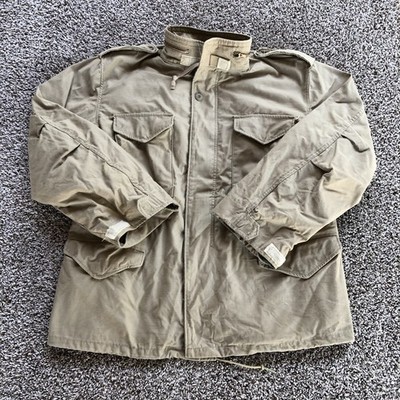Vintage Alpha Industries M65 Field Jacket Size Large Reg Concealed Hood USA Made