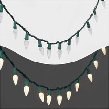 Wondershop 60Ct LED C6 Lights 19.6FT Indoor/Out - Warm White Faceted - Twinkling