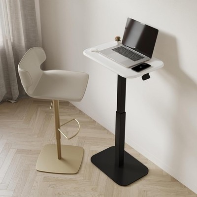 ERGOHOME  ELEVANCE TABLE  Height Adjustable Table - Black Base, Cloud White Top