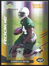 DARRELLE REVIS 2007 DONRUSS SCORE GOLD ZONE ROOKIE AUTO 35/40 #411 RC