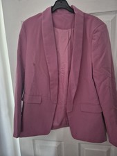 Pink Box Jacket Size Large, Long Length Jacket, 2 Pockets And Lapel.