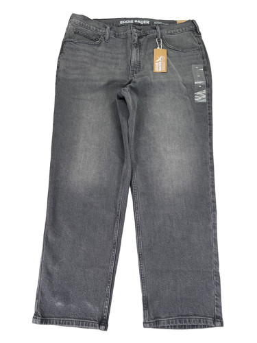 Eddie Bauer Women's Gray Authentic High Rise Straight Denim Jeans - 18