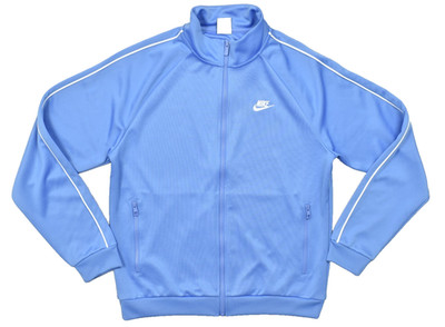 Nike Men's Sz M Blue Full Zip Track Jacket White Piping Raglan