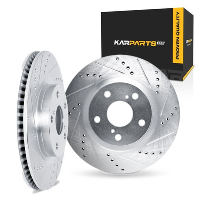 For Jaguar XKR 2008 2009 Brake Rotors Rear | Vented Rotor | Drilled and Slotted