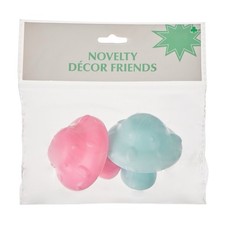 2 PIECE COLORFUL MUSHROOM DECOR SET