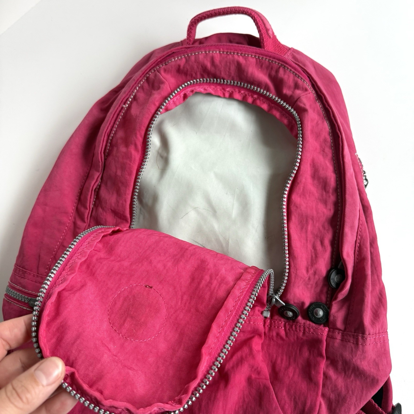 Kipling City Pack Medium Backpack Pink Hydrangea … - image 9