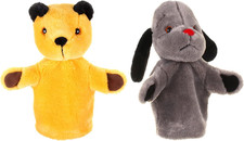 Sooty & Sweep Twin Pack Authentic Plush Hand Puppets from The Sooty Show