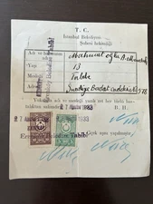Turkey / 1933 Vaccination Report With Revenue Stamps