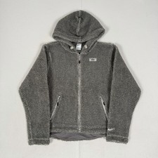 Nike Sherpa Fleece Therma-Fit Teddy Grey Hoodie Jacket Womens XS