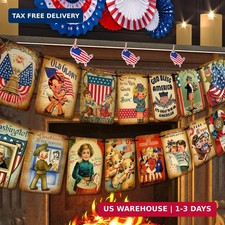 4th of July Banner Independence Day Patriotic Decorations - 4th of July Vintage