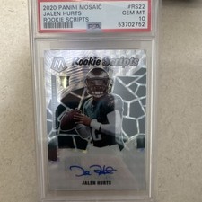 Panini 2020 Mosaic Jalen Hurts Rookie Scripts #RS22 PSA 10 Auto Eagles