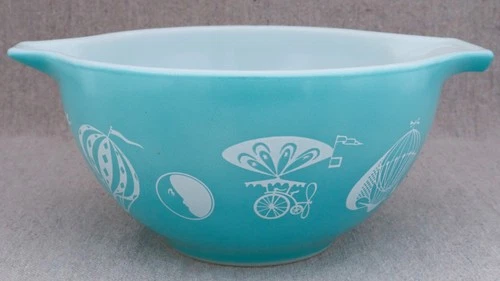 Vintage 1958 Pyrex 441 Balloons Cinderella 1 1/2 Pint Mixing Dip Serving Bowl