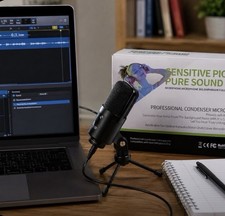 USB Condenser Microphone for PC Mac Streaming Podcast Gaming w/ Box