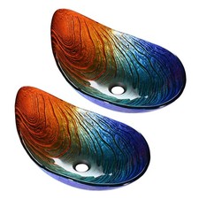 Aquaterior 2x lavabo en verre trempé vasque salle de bain lavabo vasque AQT0125