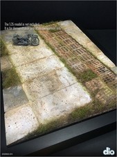 Built & painted diorama base - Abandoned area, concrete slabs section