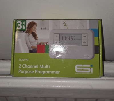 ESI 2-KANAL PROGRAMMIERER 7 TAGE 5/2 ODER 24 STUNDEN HEIZUNG ZEITSCHALTUHR ES2247B.