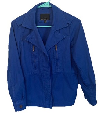 Banana Republic Women Blue Jacket XS Coastal Zip Up Spring