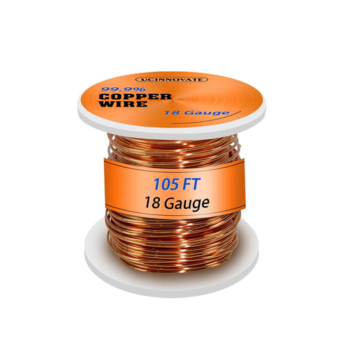 UCINNOVATE 18 Gauge Pure Copper Wire, 18 AWG 99.9% Bare Copper Wire 105FT / 3... - Picture 11 of 12